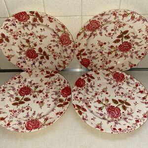 Rose Chintz Dinner Plate Made In‎ England Johnson Brothers #160 783 Floral SET 4
